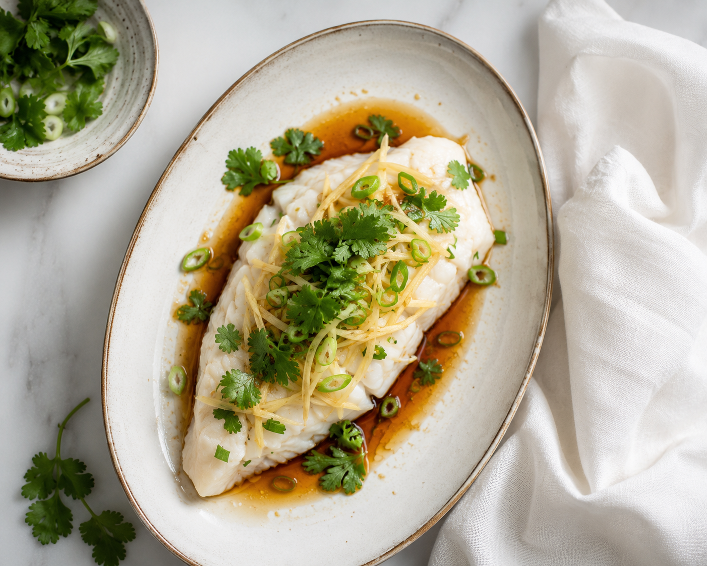Asian-Style Steamed Cod